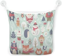 Органайзер для ванной - Сетка настенная на присосках для игрушек JoyArty "Новогодние зверюшки", 39x33 см, tgb_380868
