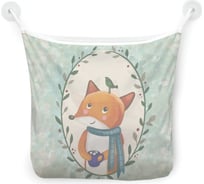 Органайзер для ванной - Сетка настенная на присосках для игрушек JoyArty "Лис и птичка", 39x33 см, tgb_385256