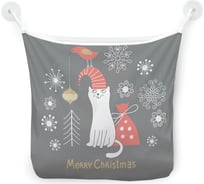 Органайзер для ванной - Сетка настенная на присосках для игрушек JoyArty "Новогодний котик", 39x33 см, tgb_380795