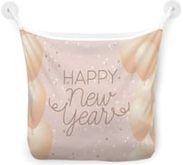 Органайзер для ванной - Сетка настенная на присосках для игрушек JoyArty "Праздничное поздравление с НГ", 39x33 см, tgb_290639