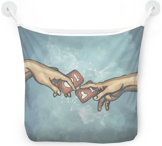 Органайзер для ванной - Сетка настенная на присосках для игрушек JoyArty "Сюрреалистическое сотворение", 39x33 см, tgb_378641 1