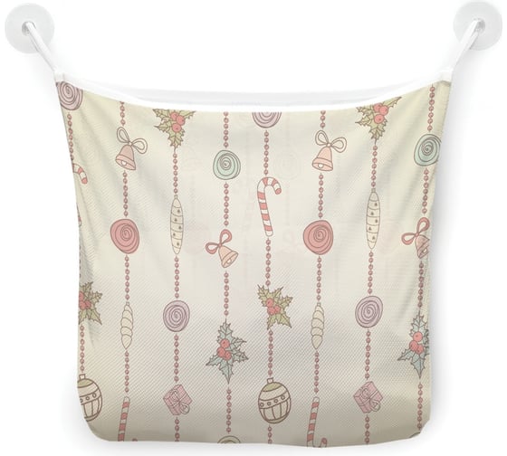 Органайзер для ванной - Сетка настенная на присосках для игрушек JoyArty "Елочные игрушки", 39x33 см, tgb_185479 1