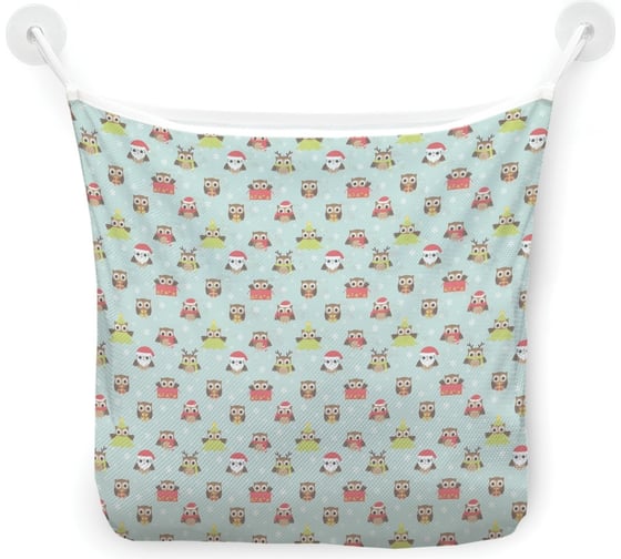 Органайзер для ванной - Сетка настенная на присосках для игрушек JoyArty "Новогодние совы", 39x33 см, tgb_290612 1