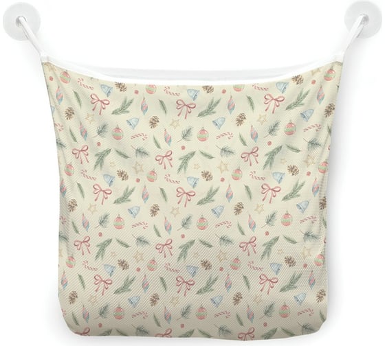 Органайзер для ванной - Сетка настенная на присосках для игрушек JoyArty "Новогодние украшения", 39x33 см, tgb_380858 1