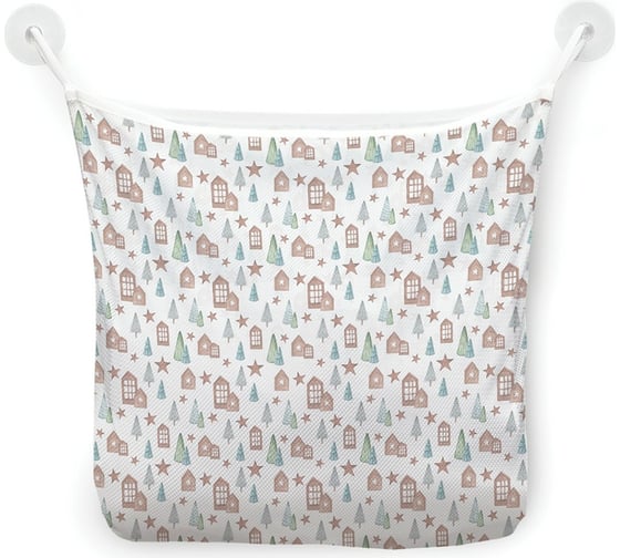 Органайзер для ванной - Сетка настенная на присосках для игрушек JoyArty "Новогодние звезды", 39x33 см, tgb_380864 1