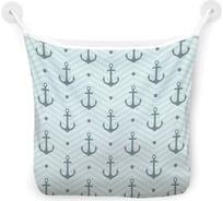 Органайзер для ванной - Сетка настенная на присосках для игрушек JoyArty "Зигзаги с якорями", 39x33 см, tgb_11049