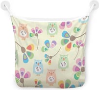 Органайзер для ванной - Сетка настенная на присосках для игрушек JoyArty "Цветные совы и цветы", 39x33 см, tgb_30031