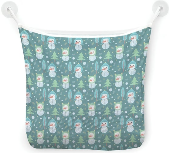 Органайзер для ванной - Сетка настенная на присосках для игрушек JoyArty "Снеговики в лесу", 39x33 см, tgb_380802 1