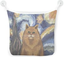 Органайзер для ванной - Сетка настенная на присосках для игрушек JoyArty "Звездная ночь и котик", 39x33 см, tgb_378648