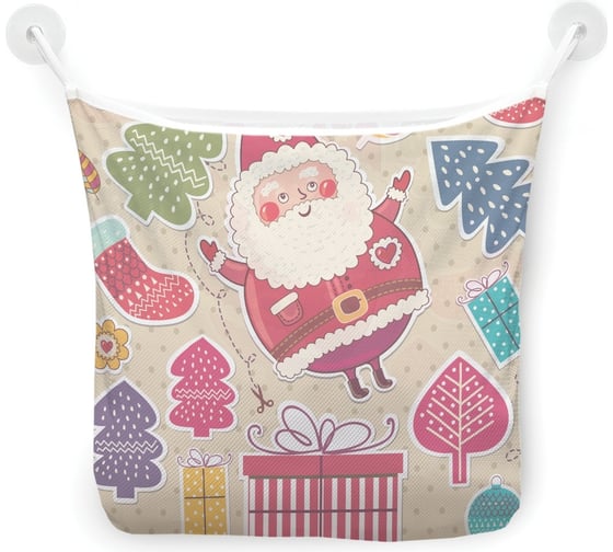 Органайзер для ванной - Сетка настенная на присосках для игрушек JoyArty "Дед Мороз в мечтах", 39x33 см, tgb_78060 1