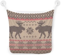 Органайзер для ванной - Сетка настенная на присосках для игрушек JoyArty "Вышивка с оленями", 39x33 см, tgb_78634