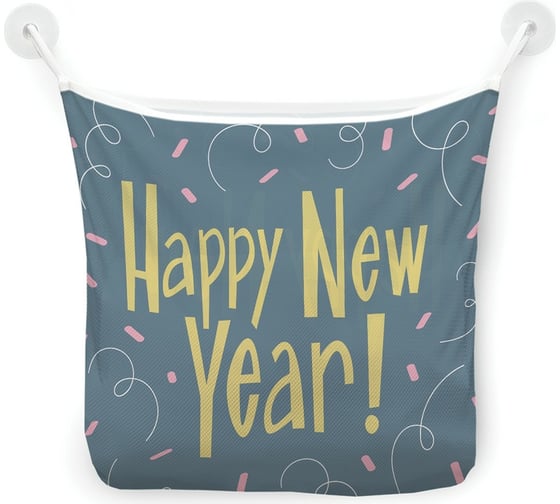 Органайзер для ванной - Сетка настенная на присосках для игрушек JoyArty "Новый год в конфетти", 39x33 см, tgb_380849 1