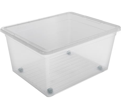 Ящик для хранения с крышкой на колесах FunBox, 37 л, Бейсик FB1082