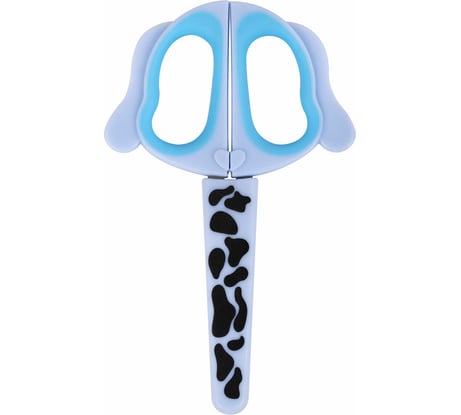 Ножницы BRAUBERG 130 мм, фигурные рукоятки с резиновыми вставками Далматин, с чехлом, 24 шт 238352