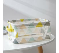 Корзина для хранения Доляна Рио с ручками и ПВХ окном 25х17х12.5 см, желтый 5453883
