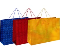 Пакет подарочный Золотая сказка 70x16x50см, BIG SIZE, голография, ассорти 3 цвета, 609732
