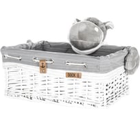 Прямоугольная плетеная корзина с игрушкой TODI Бегемотик без крышки, размер M 700-682 806699274818