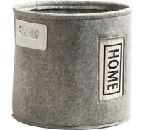 Войлочная круглая корзина TODI светло-серая, размер S, 24х22 см 806274275139