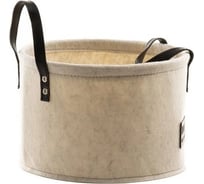 Войлочная круглая корзина с ручкой TODI белая, размер M, 24х16 см 806464604258