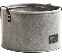 Войлочная корзина с ручкой TODI серая, размер S, 20х14 см 806399414382