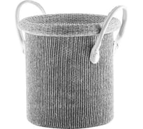Круглая плетеная корзина с ручкой TODI текстильная, серая, размер S 700-555 806724947166