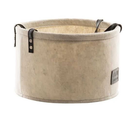 Войлочная круглая корзина с ручкой TODI белая, размер L, 28х18см 800-131 806652122244 1