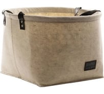 Войлочная корзина с ручкой TODI белая, размер L, 40х28 см 806544656363