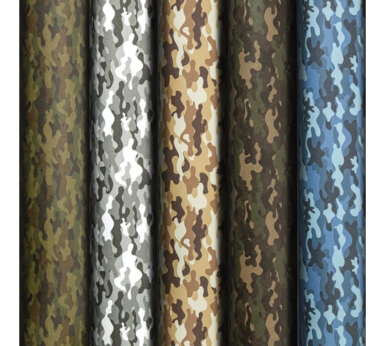 Бумага упаковочная крафт Золотая сказка Military 70х100см, 5 дизайнов ассорти 592055 1