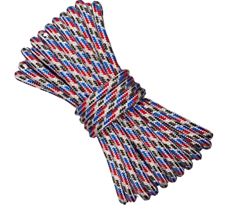 Шнур плетеный полипропиленовый ООО Оптхозторг 10 мм, 10 м, цветной 110010