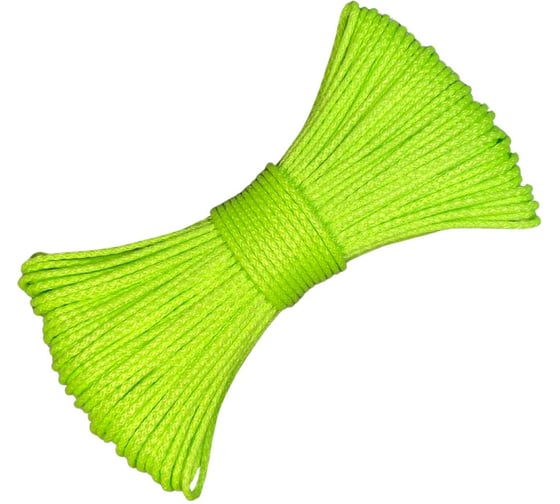 Шнур вязаный полипропиленовый ООО Оптхозторг 4 мм, 100 м, лайм 3040Л100 1