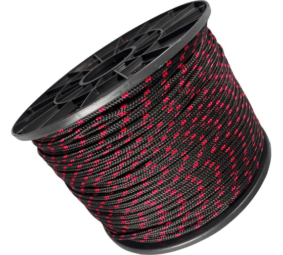 Шнур плетеный полипропиленовый ООО Оптхозторг 6 мм 200 м черно-красный 10617200 1