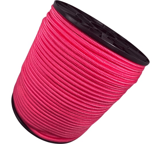 Шнур плетеный полипропиленовый ООО Оптхозторг 8 мм 200 м розовая 1089200 1