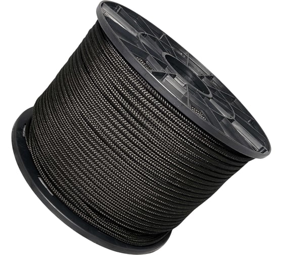 Шнур плетеный полипропиленовый ООО Оптхозторг 6 мм 200 м черный 1061200 1