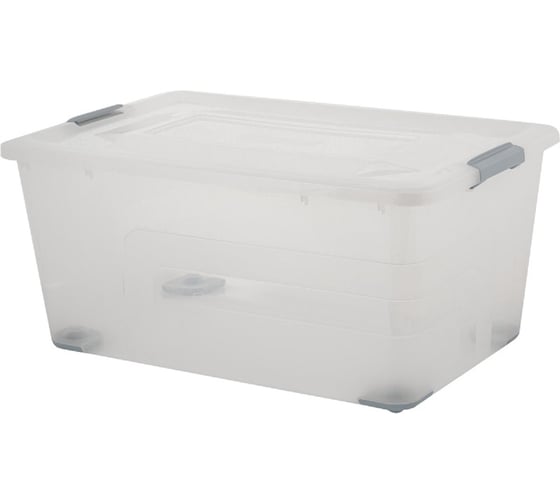 Ящик PLAST TEAM П/п 565х385х270 40л. для хранения, с крышкой, на клипсах цв. неокрашенный 38107 236792