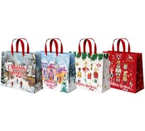 Пакет подарочный Золотая сказка набор 4шт, 26х32х13см Winter Wonderland фольга 592442