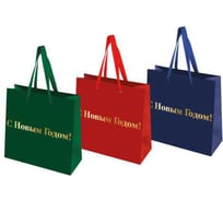 Пакет подарочный Золотая сказка набор 3 шт, 20х20х8см, Business X-Mas Kraft, 592425