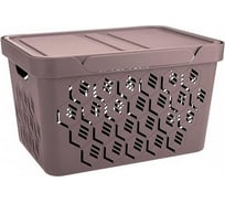 Универсальный ящик с крышкой Econova DELUXE 38x27.6x22 см, 18 л, коричневый 433205914