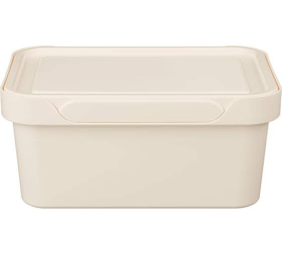 Универсальный ящик с крышкой Econova LUXE 27x19x12 см, 4.6 л, бежевый 433205407