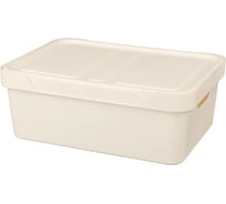 Универсальный ящик с крышкой Econova LUXE 38x27.6x14 см, 12 л, бежевый 433205607