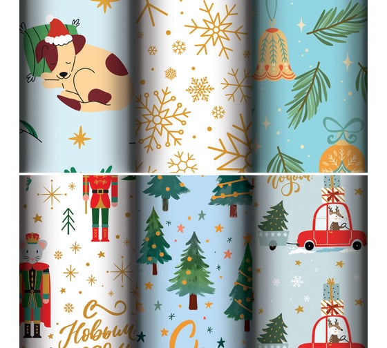 Бумага упаковочная Золотая сказка С ЭФФЕКТАМИ, Twinkle, КОМПЛЕКТ 30 шт., 70х100см, ассорти 592612 1