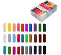 Нитки швейные DEVELIA 40/2 200 м, полиэстер, НАБОР 30 цветов, в ПОДАРОК набор игл, (Девелия) 609626