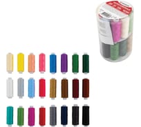 Нитки швейные DEVELIA 40ЛШ 200 м, полиэстер, НАБОР 24 цвета, (Девелия) 609625