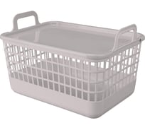 Корзина с крышкой Econova KOBO 320x224x210ММ, 12Л (Светло-бежевый) 435218334