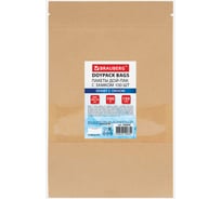 Пакет BRAUBERG Дой-Пак с замком зиплок, крафт с окном 60 мм, 200х300+50мм, 100 шт, 150 мкм 700694
