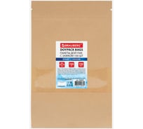 Пакет BRAUBERG Дой-Пак с замком зиплок, крафт с окном 60 мм, 180х260+40мм, 100 шт, 150 мкм 700693