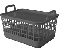 Корзина с крышкой Econova KOBO 320x224x210ММ, 12Л (Серый) 435218311