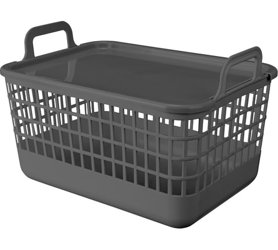 Корзина с крышкой Econova KOBO 320x224x210ММ, 12Л (Серый) 435218311 1