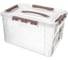 ЯЩИК ДЛЯ ХРАНЕНИЯ УНИВЕРСАЛЬНЫЙ С ЗАМКАМИ И РУЧКОЙ GRAND BOX Econova 390х290х245ММ, 20Л (Коричневый) 435206014 1