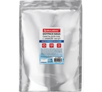 Пакеты Дой-Пак BRAUBERG с замком зиплок, метал+прозрач стенка, 160х240+40мм, 100шт, 70 мкм, 700685
