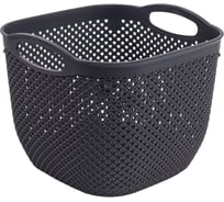 Корзина HOBBY LIFE DIAMOND тёмно-серая 22х22х17.5см HL041281DG
